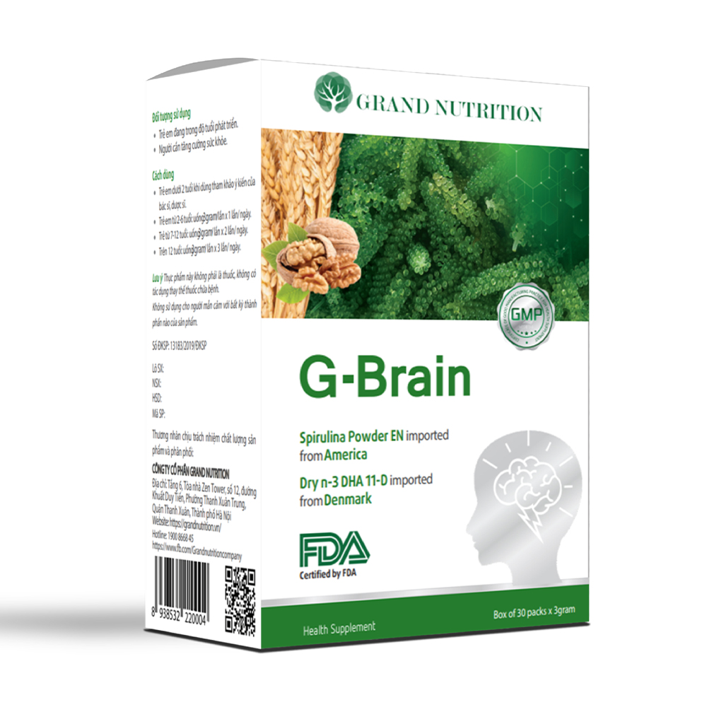 Cốm G-Brain hỗ trợ trí não cho trẻ (Hộp 30 gói)