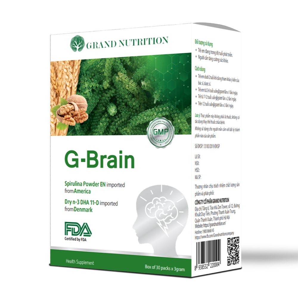 Cốm G-Brain hỗ trợ trí não cho trẻ (Hộp 30 gói)