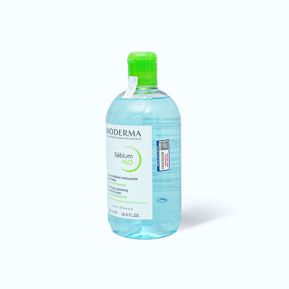 Nước tẩy trang và làm sạch BIODERMA Sebium H2O dành cho da hỗn hợp đến da dầu (Chai 500ml)