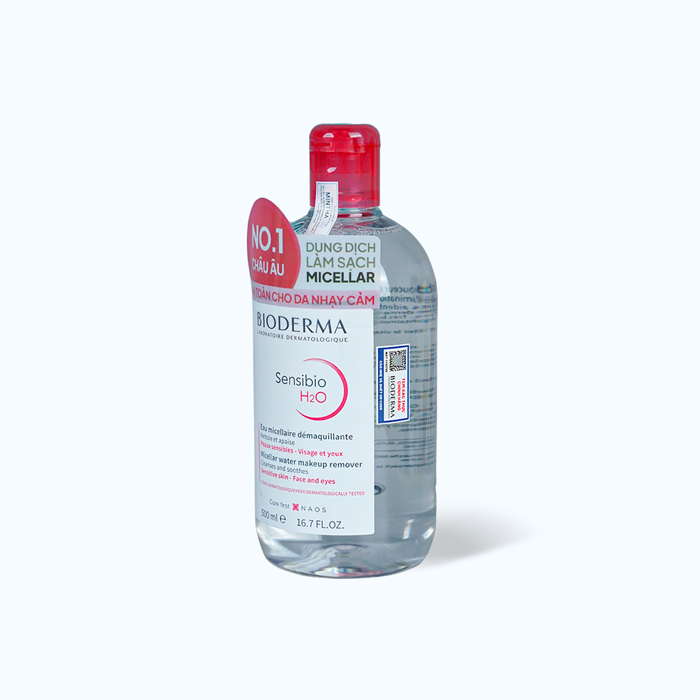 Nước tẩy trang và làm sạch BIODERMA Sensibio H2O dành cho da nhạy cảm (Chai 500ml)