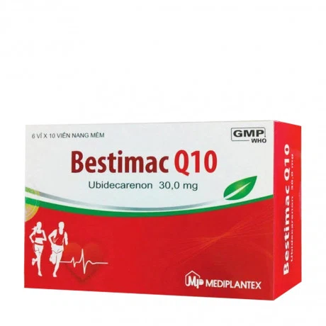 Viên nang Bestimac Q10 Mediplantex trị tăng cholesterol máu, suy tim sung huyết (6 vỉ x 10 viên)