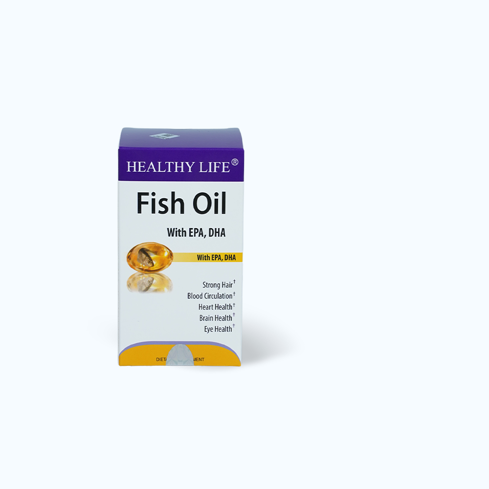 Viên dầu cá Healthy Life Omega 3 hỗ trợ não, mắt và tim mạch (Hộp 100 viên)