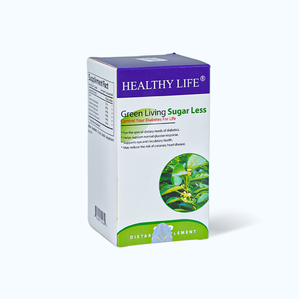 Viên uống Healthy Life Green Living Sugar Less hỗ trợ giảm đường huyết (Hộp 60 viên)