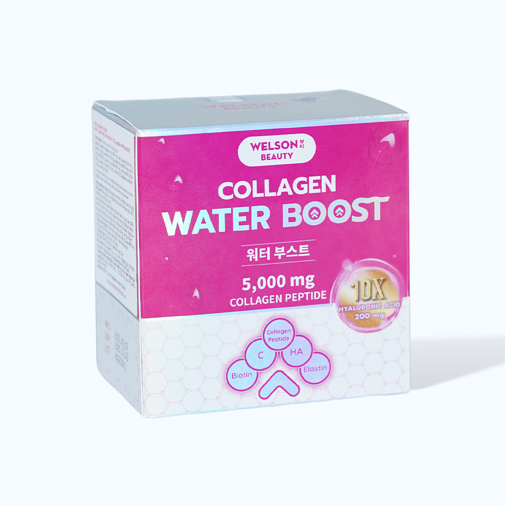 Nước uống Welson Beauty 10x Water Boost hỗ trợ đẹp da (Hộp 6 chai x 50ml)