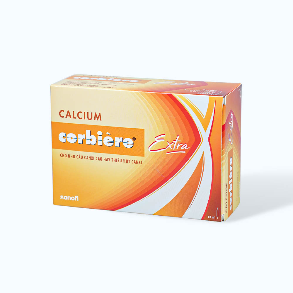 Dung dịch ống uống Calcium Corbiere Extra bổ sung calci, ngừa loãng xương, còi xương (3 vỉ x 10 ống)