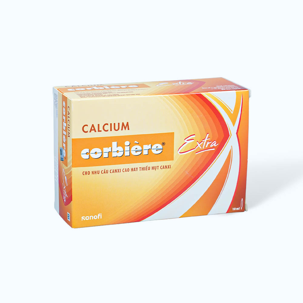 Dung dịch ống uống Calcium Corbiere Extra bổ sung calci, ngừa loãng xương, còi xương (3 vỉ x 10 ống)