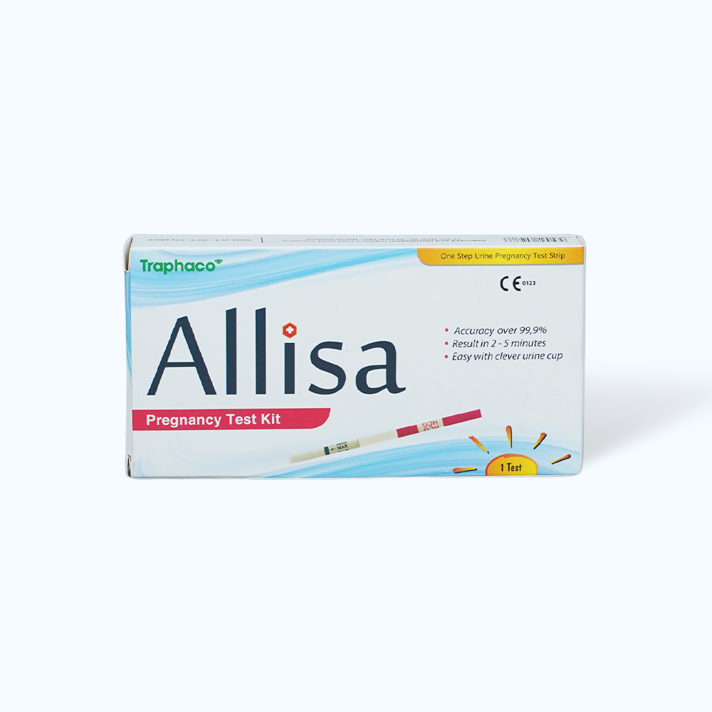 Que thử thai HCG ALLISA Pregnancy Test Kit Traphaco phát hiện 7 - 10 ngày sau khi thụ thai (1 cái)