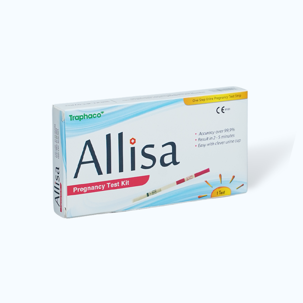 Que thử thai HCG ALLISA Pregnancy Test Kit Traphaco phát hiện 7 - 10 ngày sau khi thụ thai (1 cái)