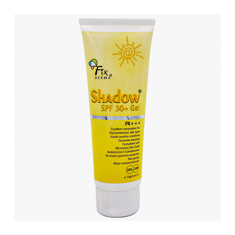 Gel chống nắng Fixderma Shadow SPF 30+/PA+++ giúp dưỡng ẩm và bảo vệ da tuýp 75g