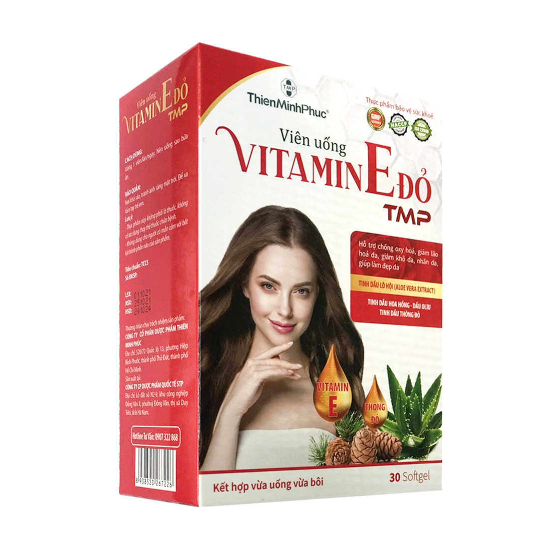 Viên uống TMP Vitamin E Đỏ hỗ trợ chống lão hóa (Hộp 30 viên)