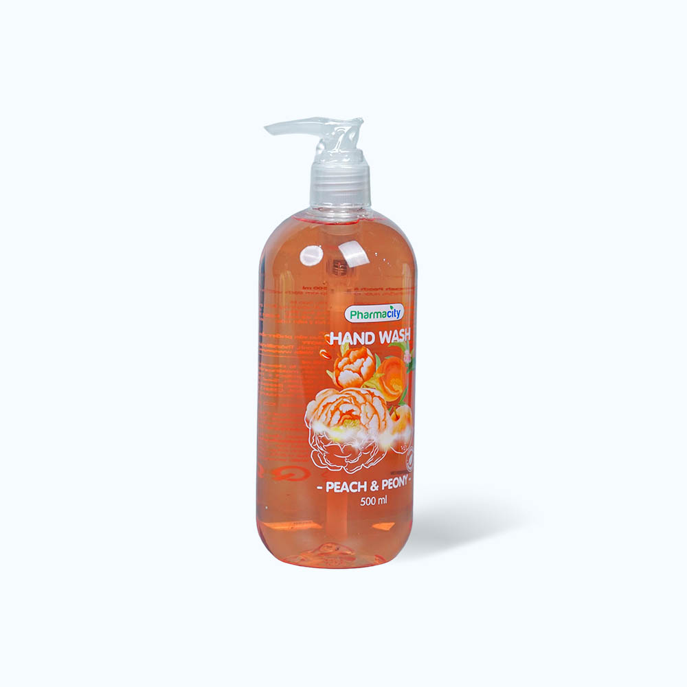 Nước rửa tay làm sạch và dưỡng ẩm hương Peach & Peony Pharmacity (Chai 500ml)