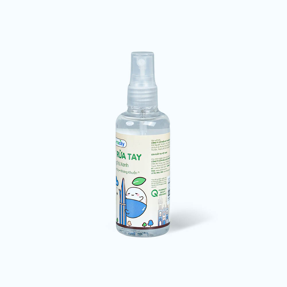 Xịt rửa tay khô hương trà xanh Pharmacity (100ml)