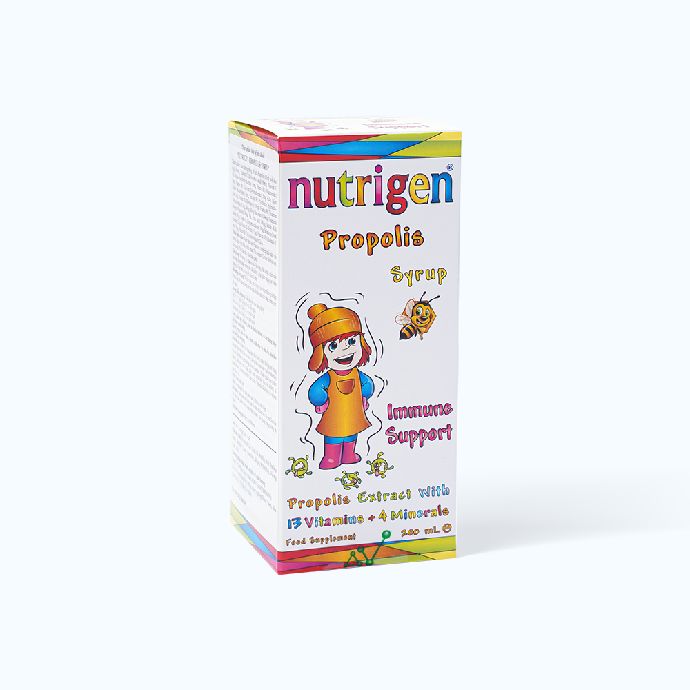 Siro Nutrigen Propolis Syrup hỗ trợ giảm nguy cơ viêm đường hô hấp (Chai 200ml)