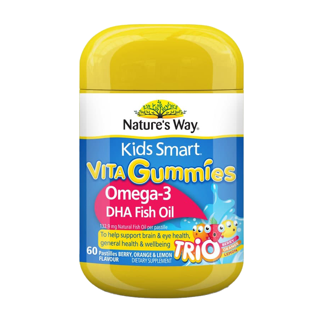 Kẹo dẻo Nature's Way Kids Smart Vita Gummies Omega-3 DHA Fish Oil bổ sung omega 3 cho trẻ (60 viên)