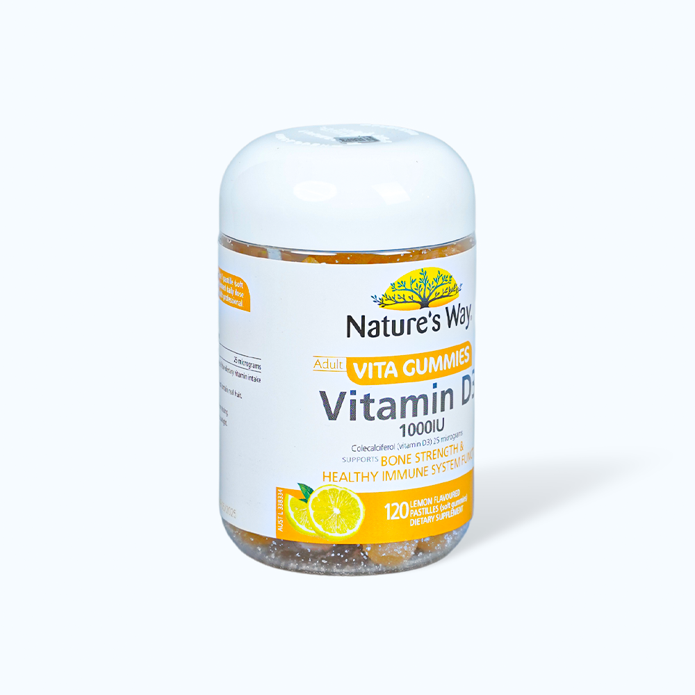 Viên nhai Nature's Way Adult Vita Gummies Vitamin D3 hỗ trợ hấp thu canxi (Hộp 120 viên)