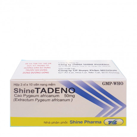 Thuốc ShineTadeno 50mg hỗ trợ điều trị phì đại lành tính tiền liệt tuyến (3 vỉ x 10 viên)