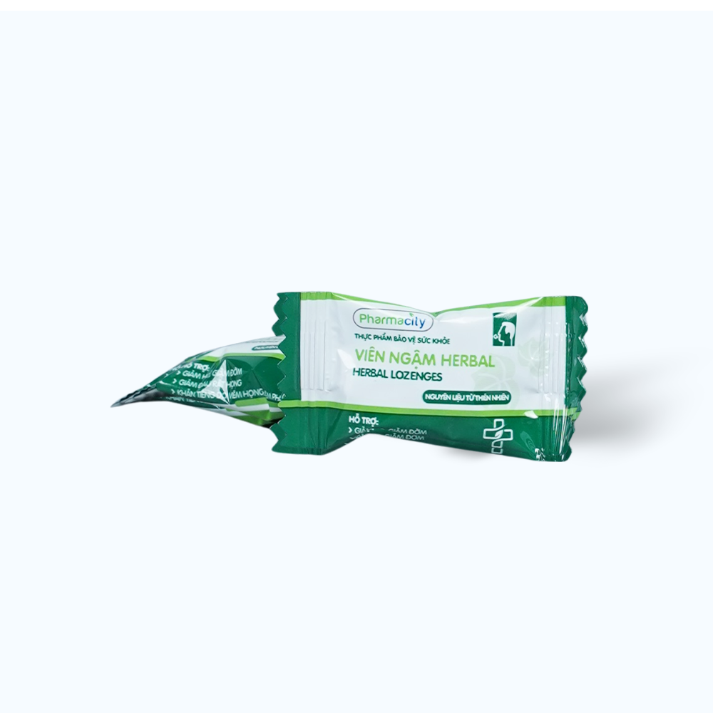 Viên ngậm thảo dược Pharmacity Herbal Lozenges hỗ trợ giảm ho, giảm đờm, giảm đau rát họng (Hộp 50 viên)