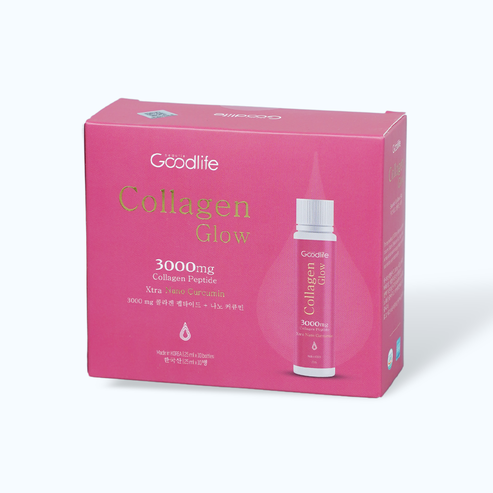 Nước uống Collagen Goodlife Collagen Glow 3000mg hỗ trợ làm đẹp da (Hộp 10 ống x 25mL)