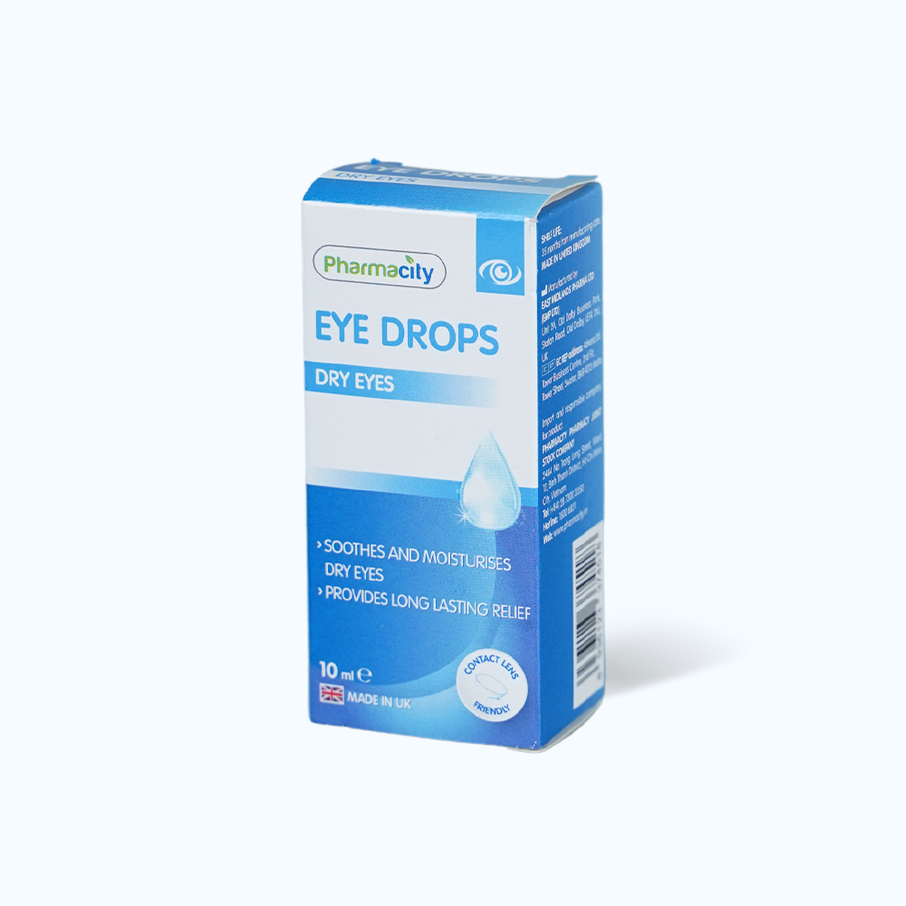 Nước mắt nhân tạo Pharmacity Dry Eyes cải thiện tình trạng khô và mệt mỏi ở mắt (Chai 10ml)