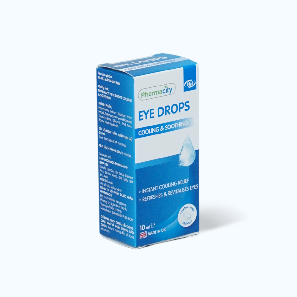 Nước mắt nhân tạo Pharmacity Eye Drops - Cooling & Soothing giảm mỏi mắt, dịu mắt tức thì (Chai 10ml)