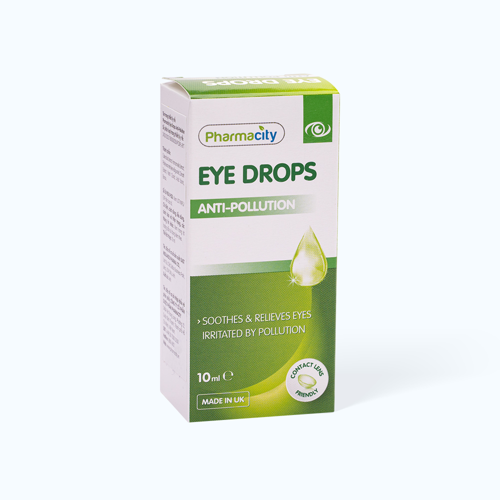 Nước mắt nhân tạo Pharmacity Anti-Pollution giảm kích ứng, đỏ mắt do ô nhiễm, khói bụi (Chai 10ml)