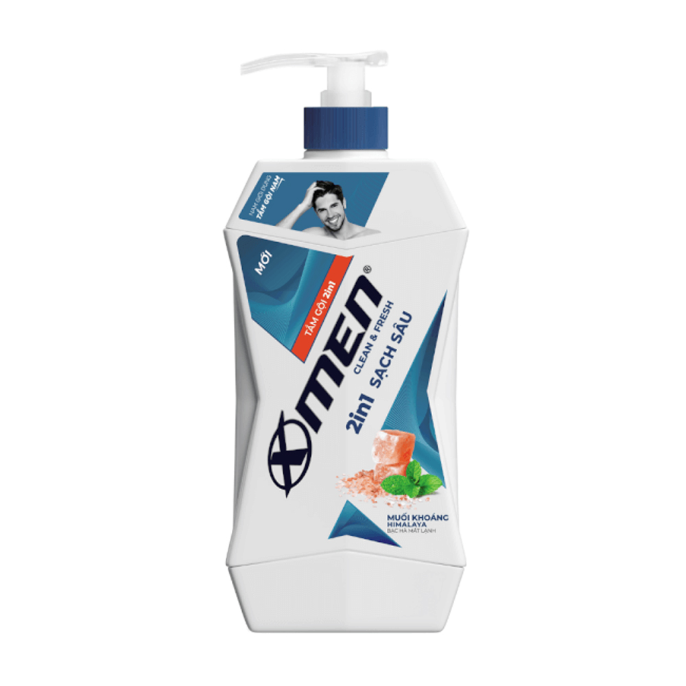 Tắm gội X-men Clean & Fresh 2in1 sạch sâu (Chai 630g)