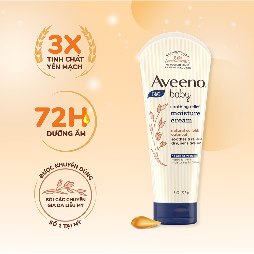 Kem dưỡng da cho da khô và nhạy cảm Aveeno Baby Soothing Relief Moisture Cream (227g)