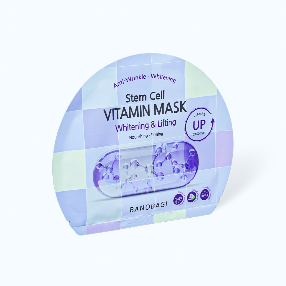 Mặt nạ BANOBAGI Stem Cell Vitamin Mask Whitening And Lifting Hỗ Trợ Dưỡng Sáng Da (Miếng 30g)