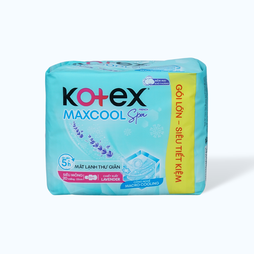 Băng vệ sinh Kotex Max Cool  siêu mỏng có cánh 23cm (20 miếng)