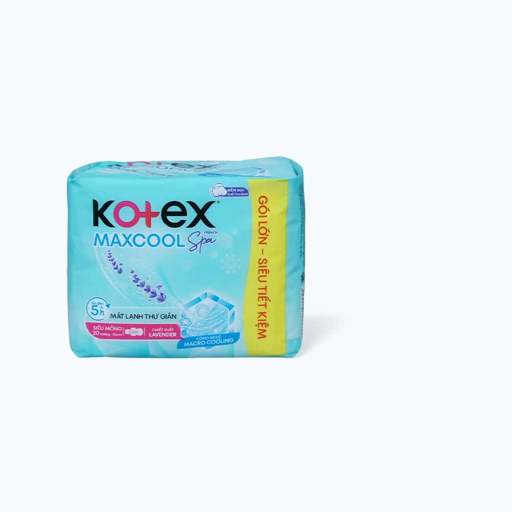 Băng vệ sinh Kotex Max Cool  siêu mỏng có cánh 23cm (20 miếng)