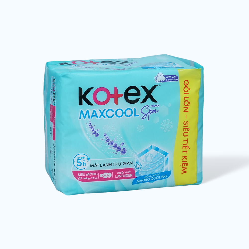 Băng vệ sinh Kotex Max Cool  siêu mỏng có cánh 23cm (20 miếng)