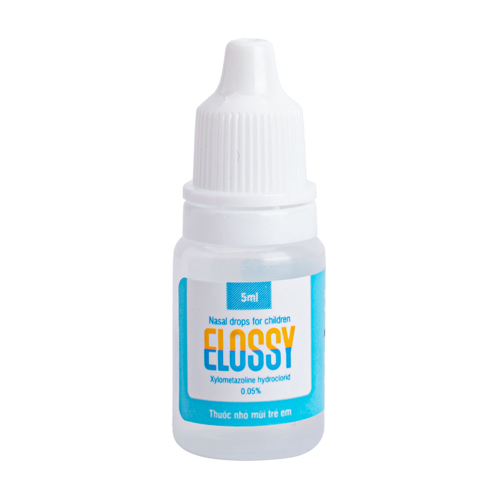 Thuốc nhỏ mũi trẻ em Elossy 0.05% trị ngạt mũi, viêm mũi, viêm xoang (Chai 5ml)