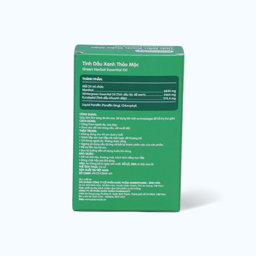 Tinh dầu xanh thảo mộc Pharmacity (Chai 24ml)