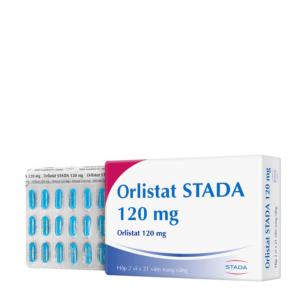 Viên nang Orlistat STADA 120 mg kiểm soát cân nặng, hỗ trợ điều trị béo phì  (2 vỉ x 21 viên)