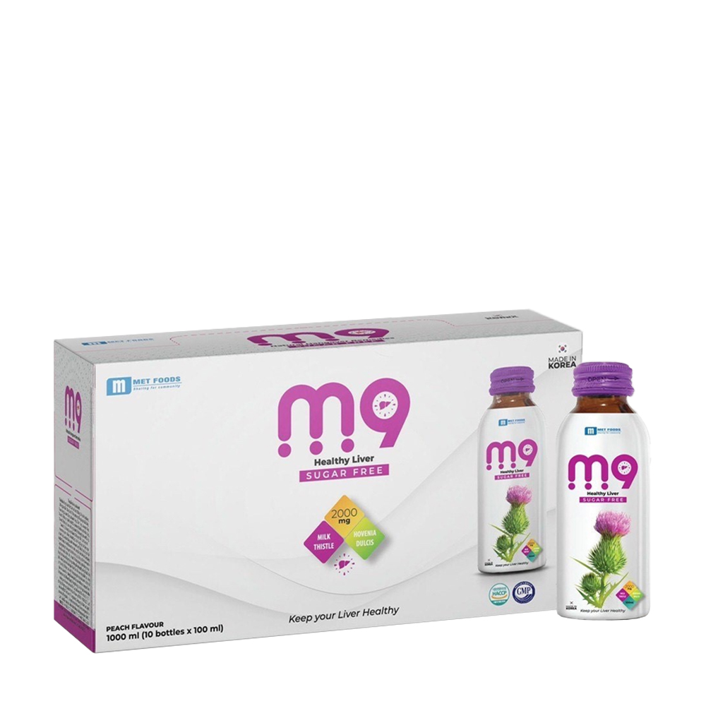 Nước uống Met Food M9 Hỗ trợ bảo vệ gan (Hộp 10 chai x 100ml)