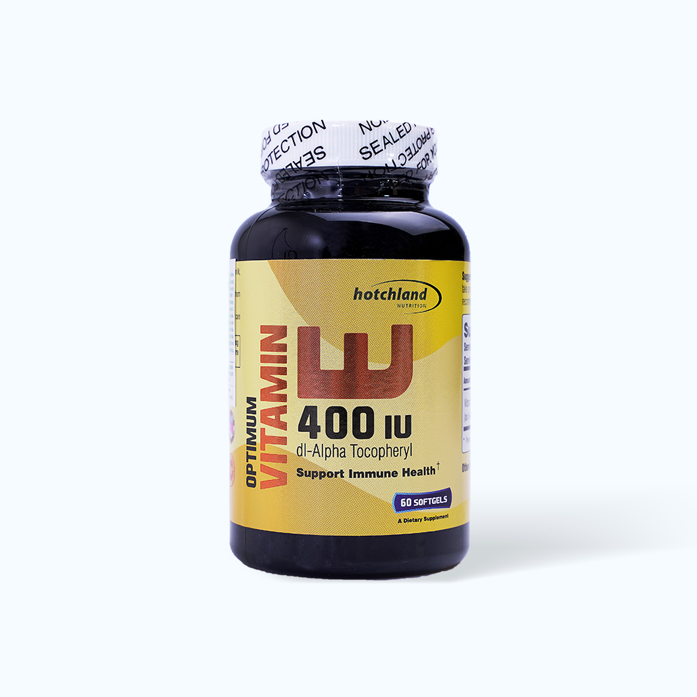 Viên uống Hotchland Optimum Vitamin E 400 IU bổ sung vitamin E (Hộp 60 viên)