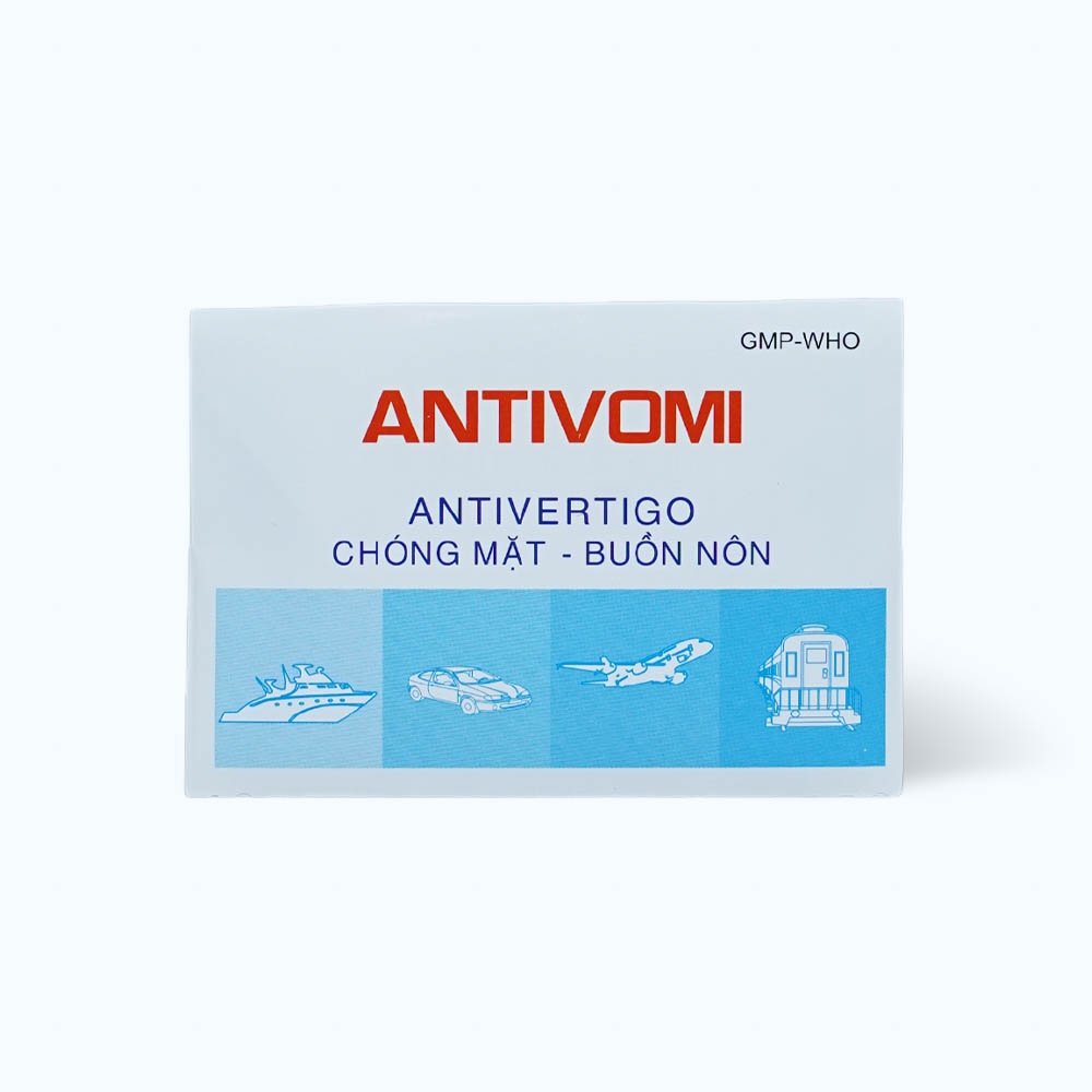 Viên nén Antivomi 50mg phòng ngừa và điều trị say tàu xe (10 vỉ x 6 viên)