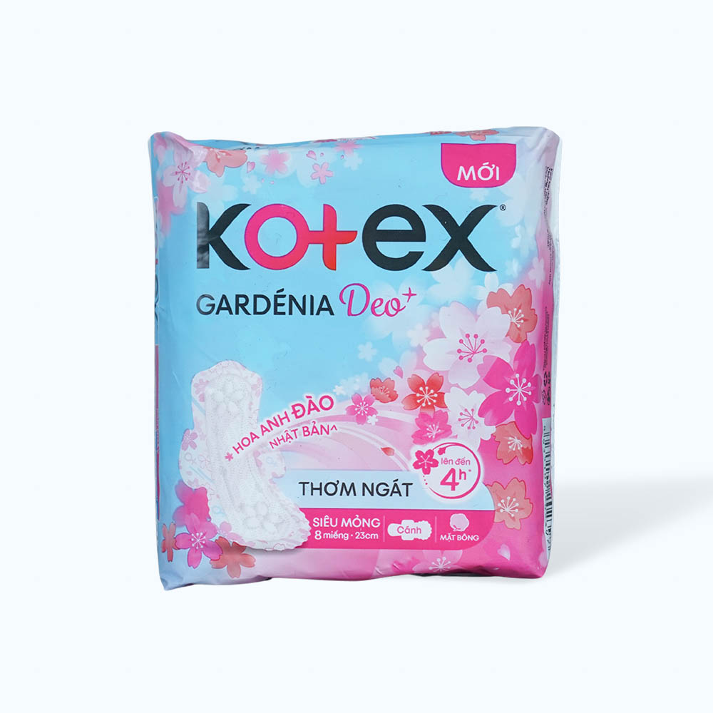 Băng vệ sinh ban ngày siêu mỏng không cánh Kotex Gardenia Deo+ 23cm (8 miếng)