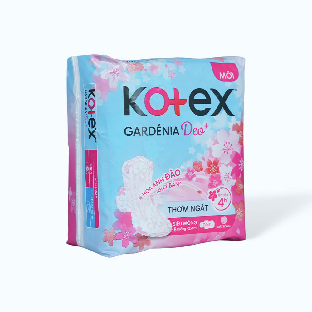 Băng vệ sinh ban ngày siêu mỏng không cánh Kotex Gardenia Deo+ 23cm (8 miếng)