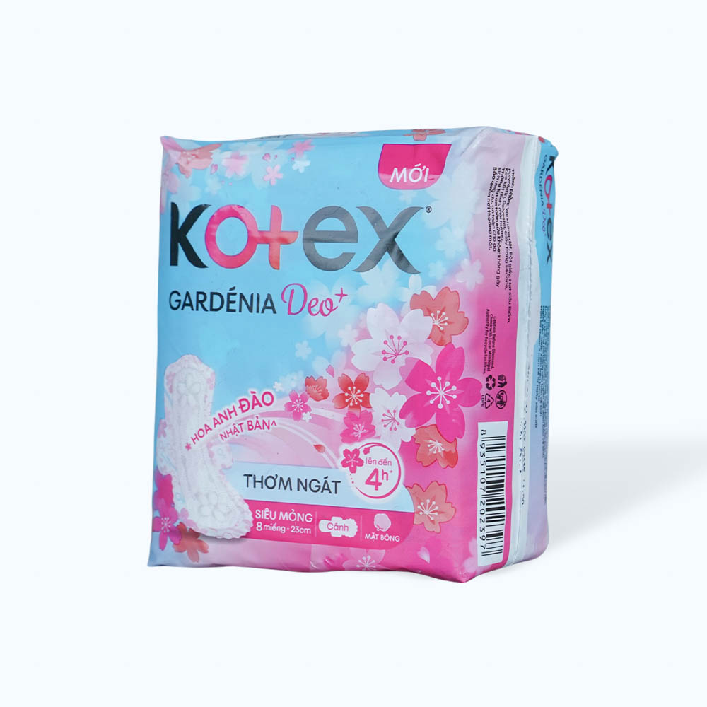 Băng vệ sinh ban ngày siêu mỏng không cánh Kotex Gardenia Deo+ 23cm (8 miếng)