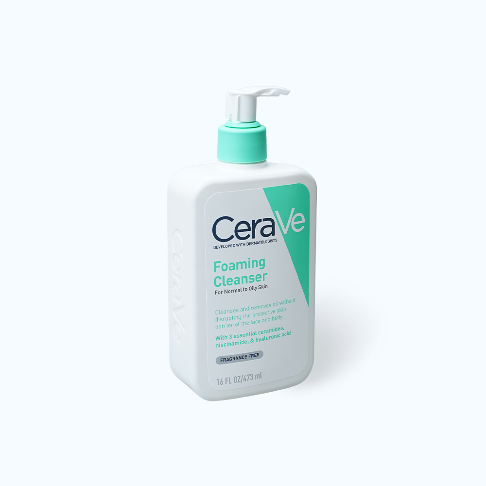 Sữa rửa mặt CERAVE Foaming Cleanser giúp làm sạch da, dành cho da dầu (Chai 473ml)