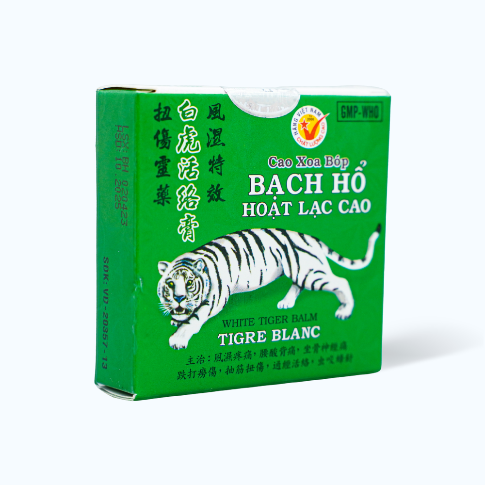 Cao xoa Bạch hổ hoạt lạc cao khu phong, hoạt lạc, tiêu viêm, chỉ thống (hộp 8g)