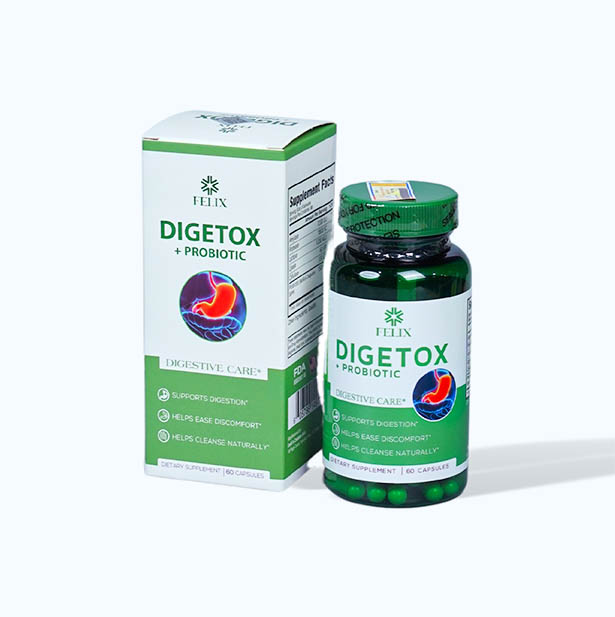 Viên uống Felix Digetox Probiotic hỗ trợ tiêu hóa (Hộp 60 viên)