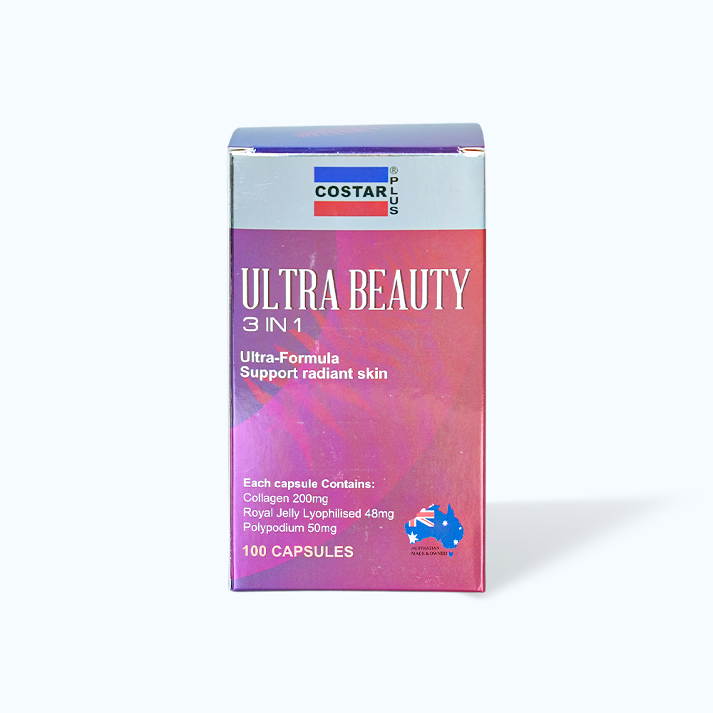 Viên uống Costar Plus Ultra Beauty 3 in 1 hỗ trợ đẹp da (Hộp 100 viên)