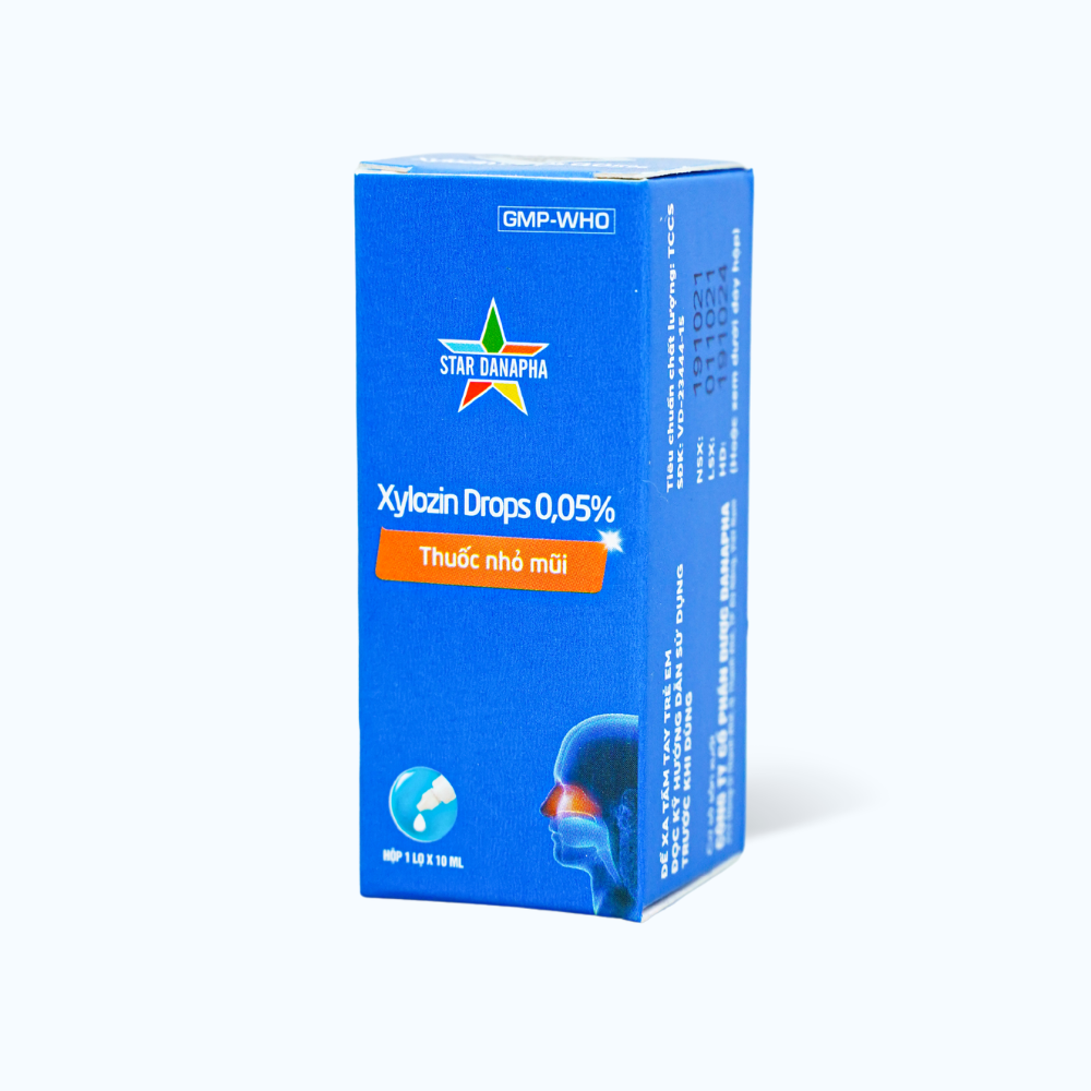 Thuốc nhỏ mũi Xylozin 0.05% trị sung huyết mũi, nghẹt mũi, sổ mũi, hắt hơi (chai 10ml)