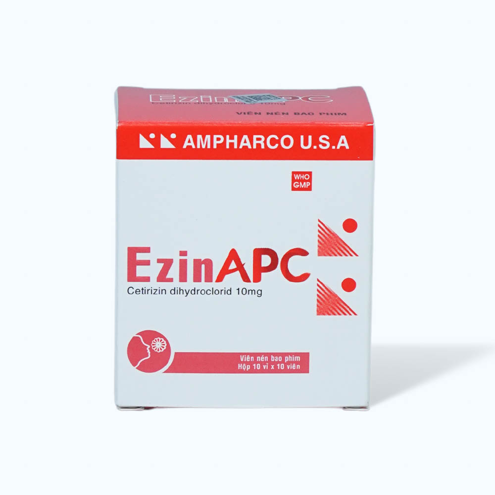 Viên nén Ezinapc 10mg điều trị triệu chứng viêm mũi dị ứng, mày đay (10 vỉ x 10 viên)