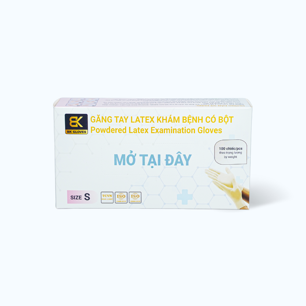 Găng tay y tế có bột BKGloves Size S (100 Chiếc/Hộp)