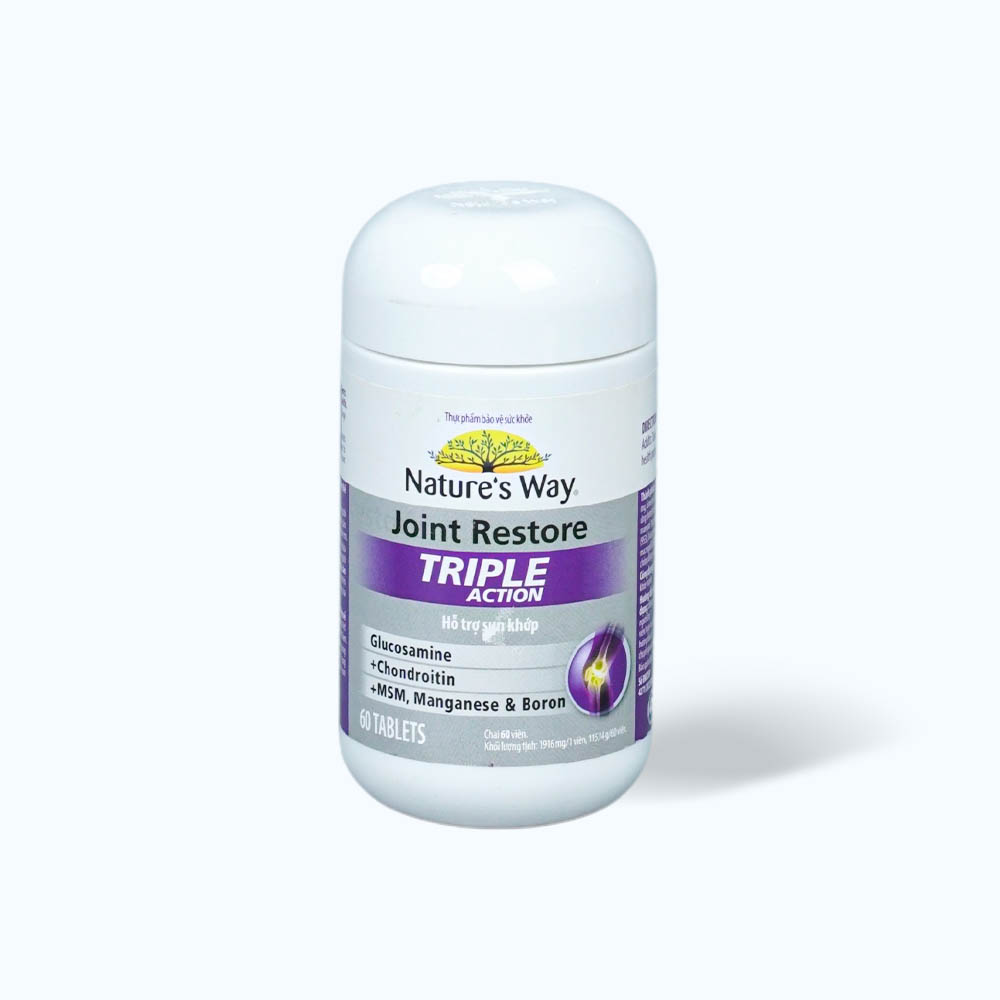 Viên uống Nature'S Way Joint Restore Triple Action hỗ trợ sụn khớp (Lọ 60 viên)