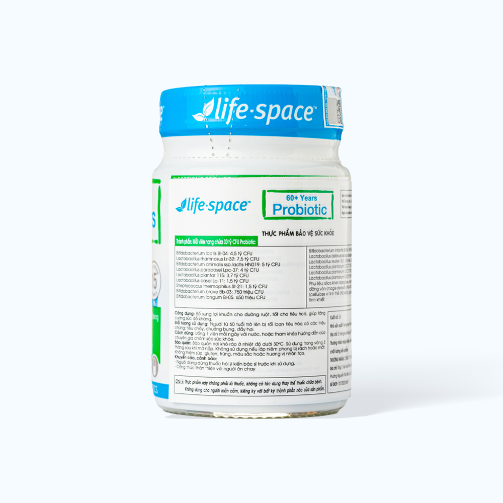 Viên uống Life-space Probiotic for 60+ Years tăng cường miễn dịch cho người cao tuổi (60gr)