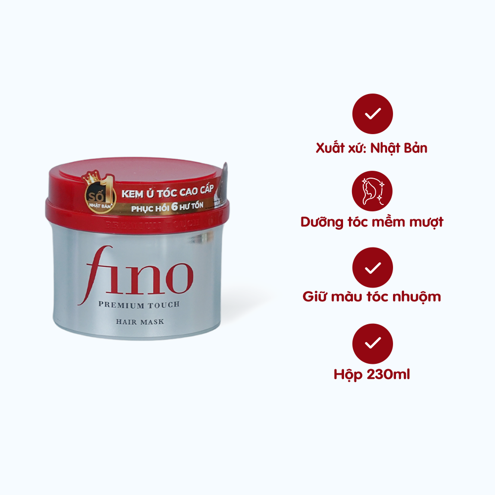 Kem ủ tóc cao cấp phục hồi hư tổn Fino 230g